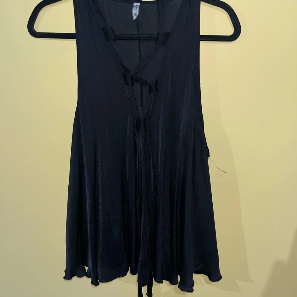 Free People Black Crisscross Tank Top - Picture 2 of 4